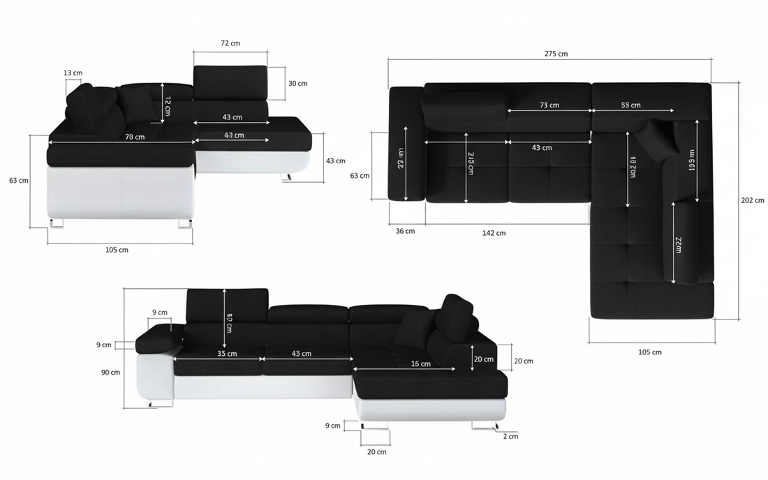Canapé ERM-Toulouse angle droit convertible