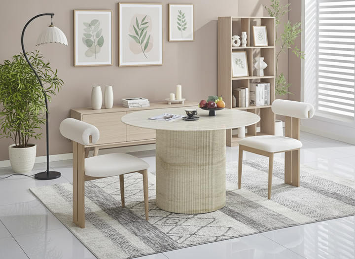 Table à manger ERM-Baietaa en céramique plateau brillant 120cm