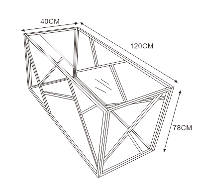 CONSOLE GEOMAG GOLD MARBRE NOIR 120x40x78 cm