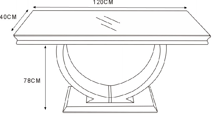 CONSOLE OMEGA GOLD RESINE BLANCHE 120x40x78 cm