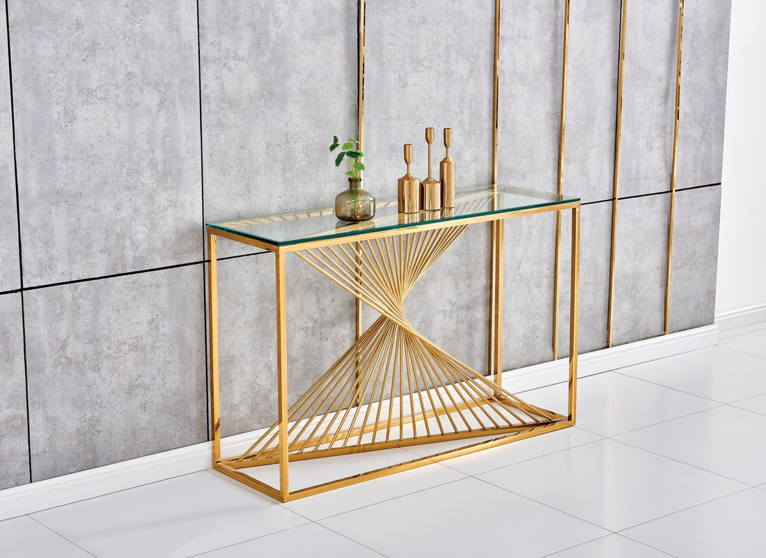 Console luxury BRITTANY en Verre Transparent 120x40x78 cm