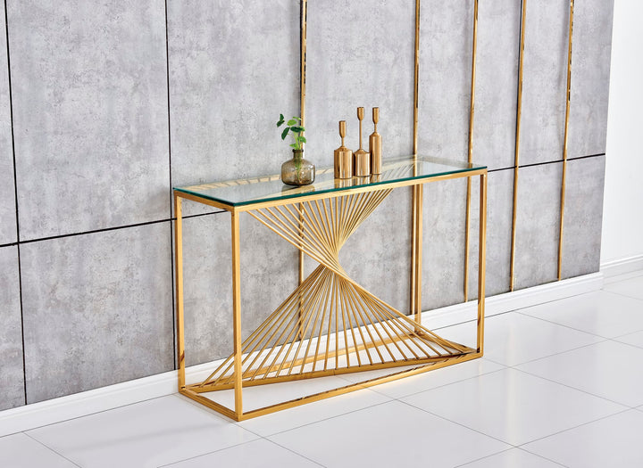 Console luxury BRITTANY en Verre Transparent 120x40x78 cm