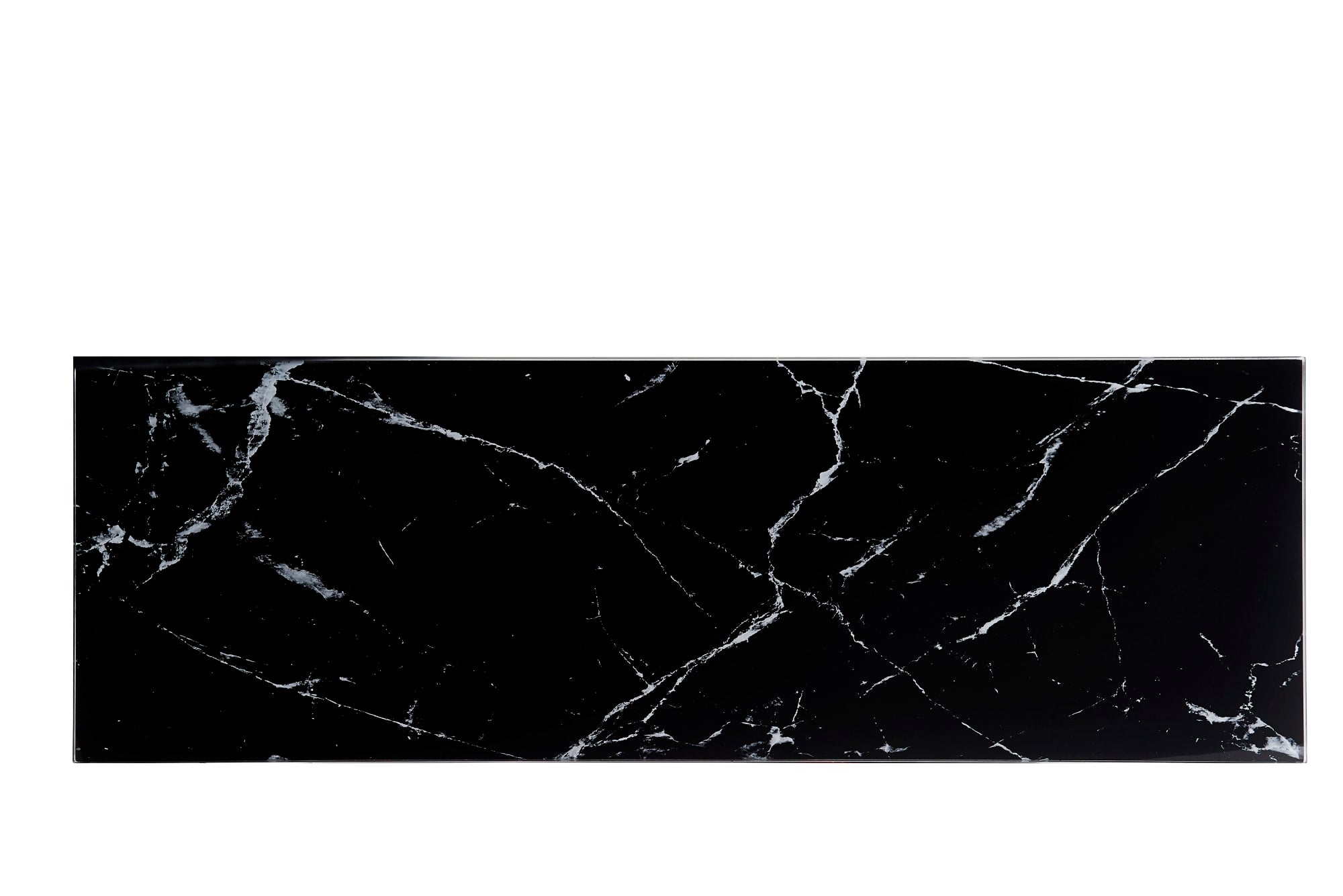 CONSOLE BAROQUE CHROME MARBRE NOIR 110x50x85 cm