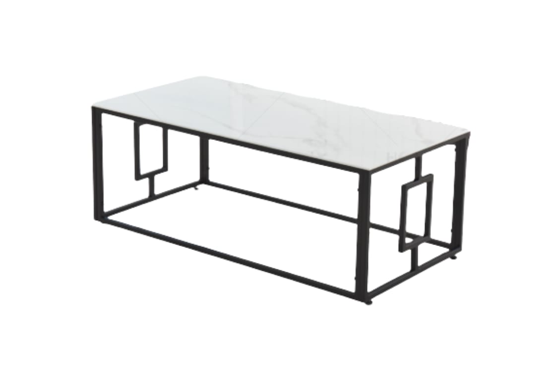 Table basse SOPHIE  pieds en métal noir 120 cm