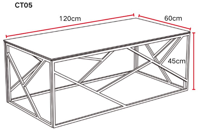 TABLE BASSE GEOMAG INOX MARBRE BLANC 120x60x45 cm