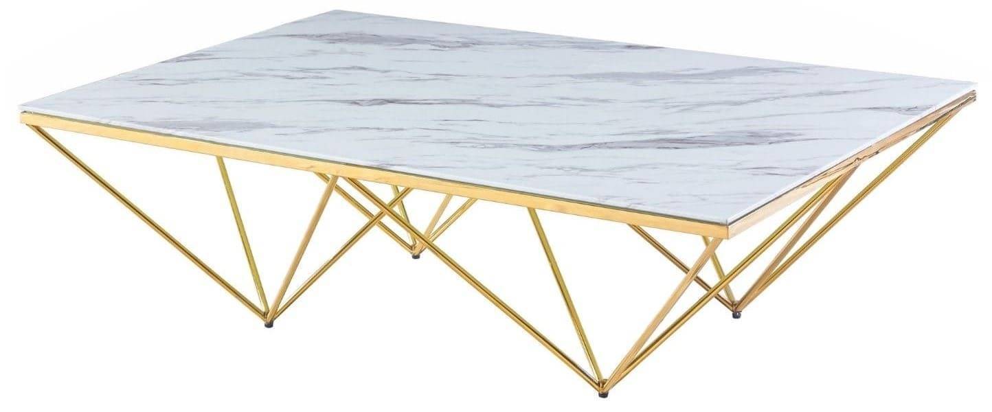 TABLE BASSE DITA GOLD MARBRE BLANC