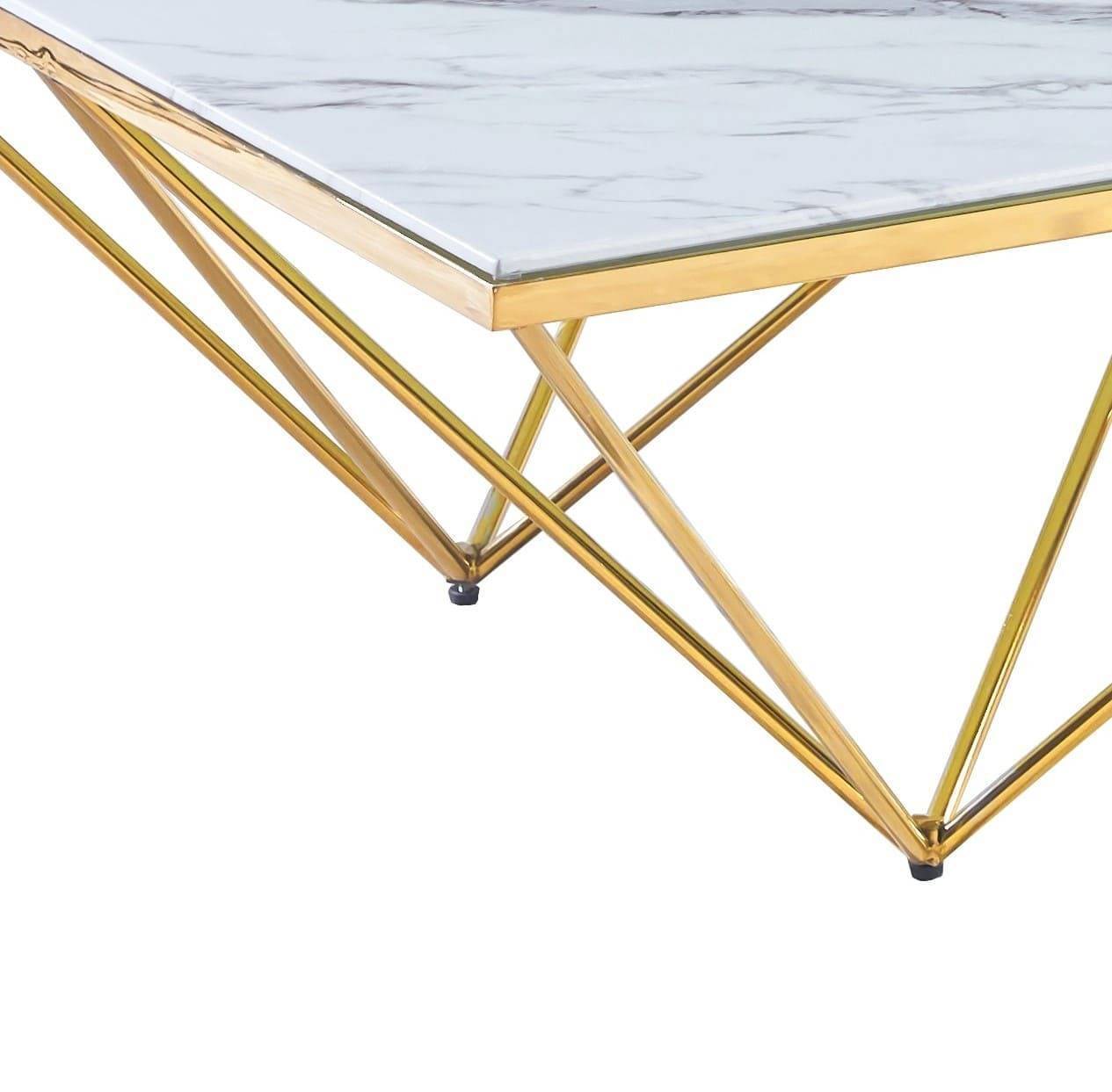 TABLE BASSE DITA GOLD MARBRE BLANC