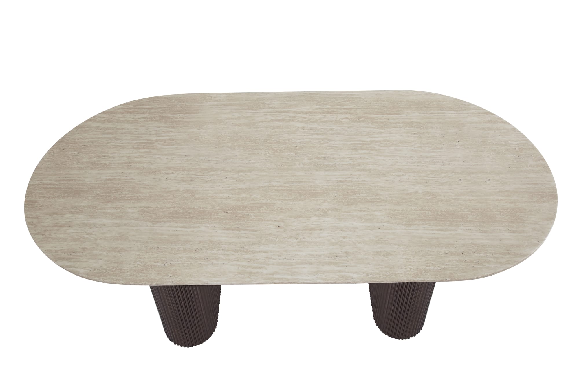 TABLE BASSE ROXY PIED NOYER PLATEAU CERAMIQUE TRAVERTIN MAT 120CM