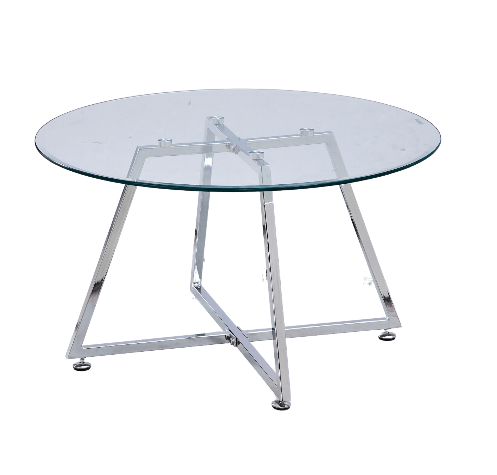 TABLE BASSE HELOISE CHROME TRANSPARENT 80x45 cm
