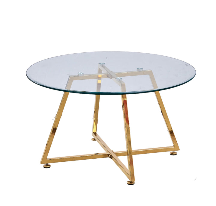 TABLE BASSE HELOISE GOLD TRANSPARENT 80x45 cm