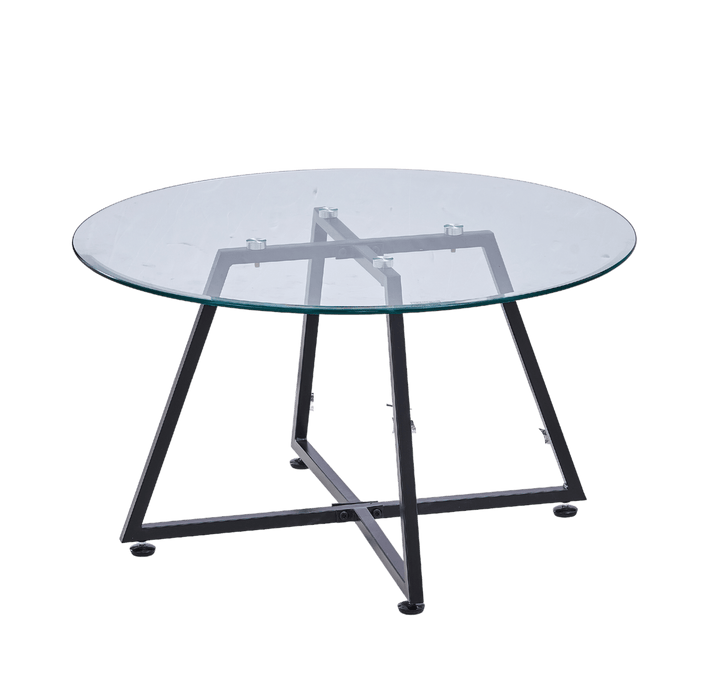 TABLE BASSE HELOISE METAL TRANSPARENT 80x45 cm