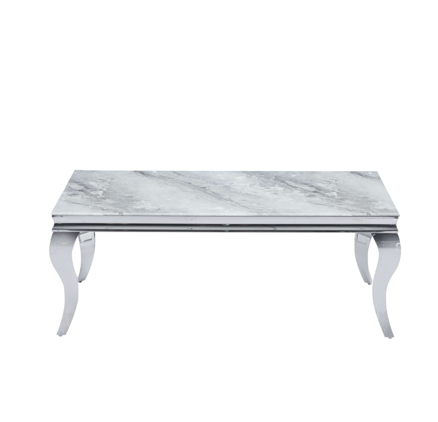 Table basse BAROQUE Chrome  120x60x45 cm