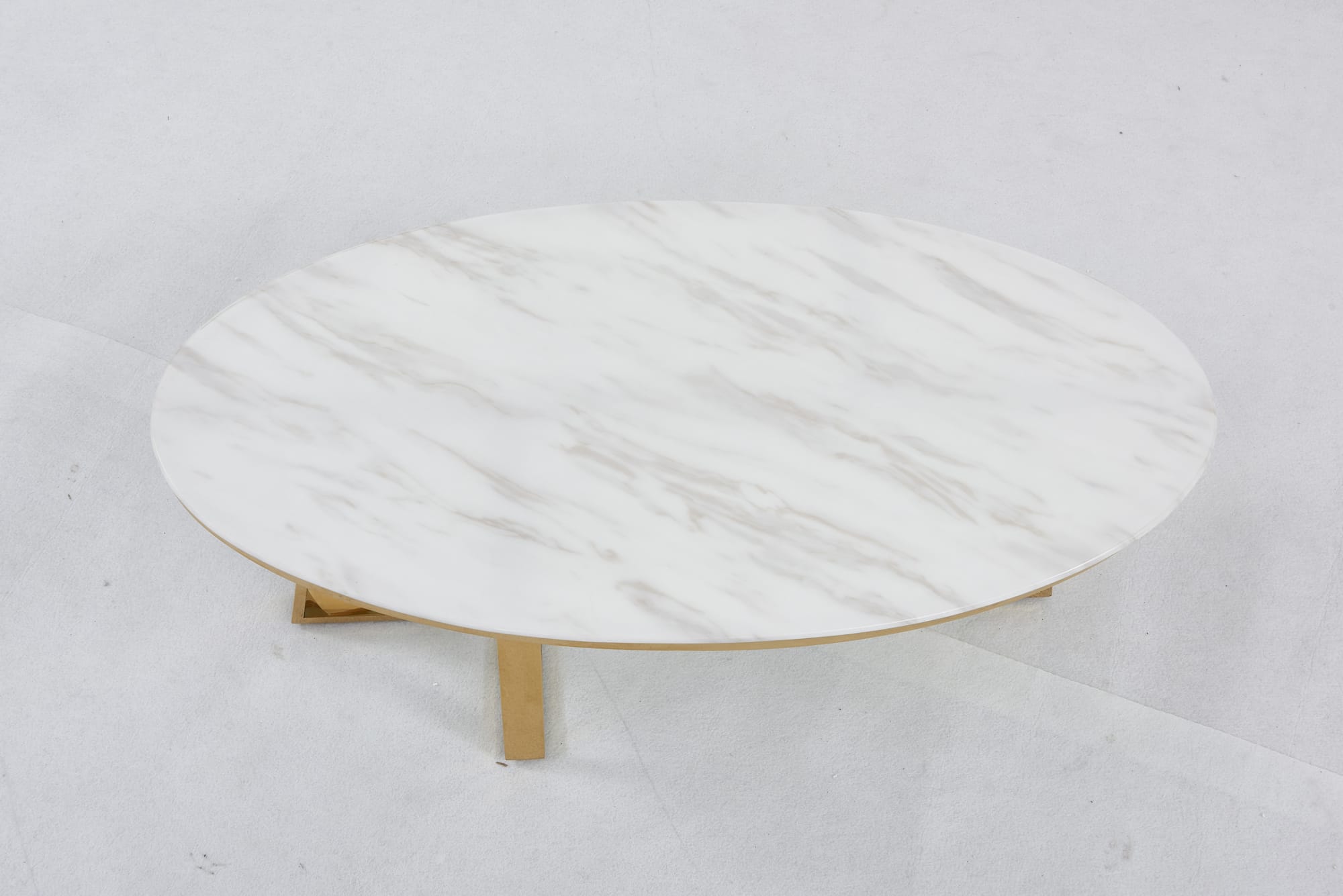 TABLE BASSE GAMMA GOLD MARBRE BLANC 120x60x45 cm