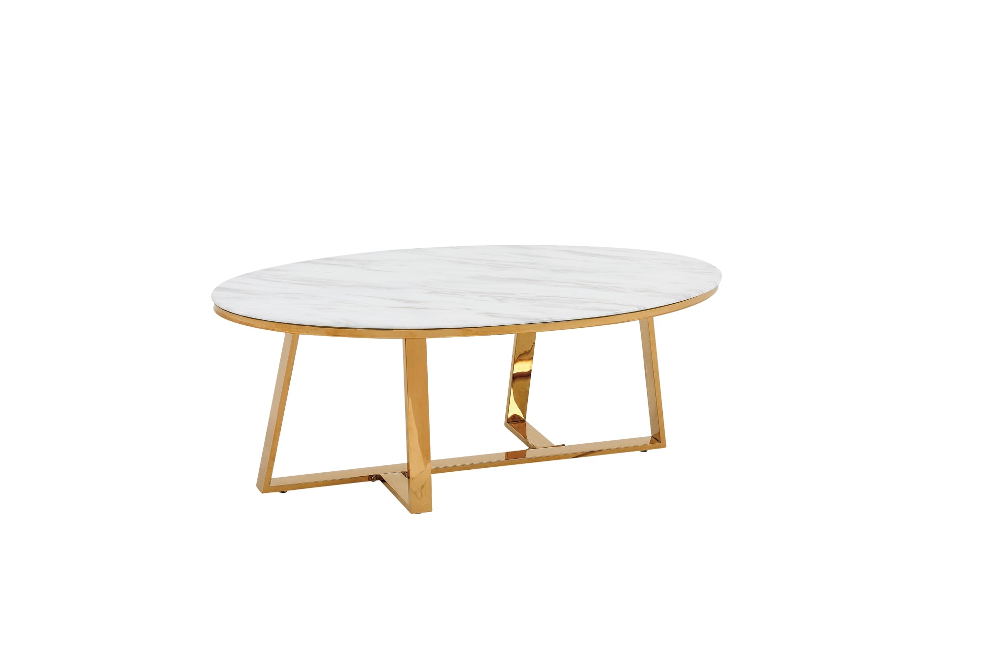 TABLE BASSE GAMMA GOLD MARBRE BLANC 120x60x45 cm