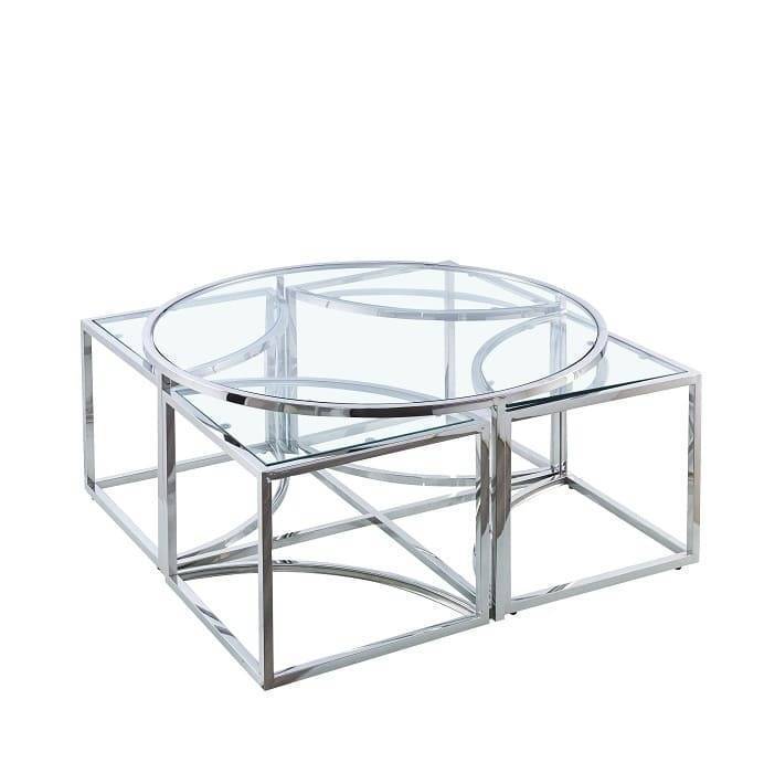 Table basse ELVE chrome Transparent 90x45 cm