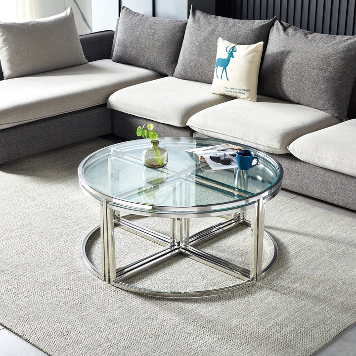 Table basse ELVE chrome Transparent 90x45 cm