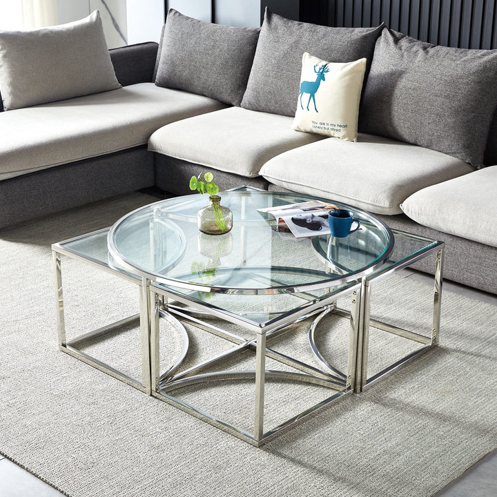 Table basse ELVE chrome Transparent 90x45 cm