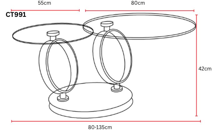 TABLE BASSE AUTOMAT TRANSPARENT 70x45cm