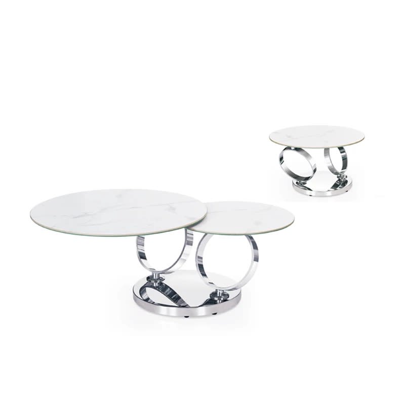 TABLE BASSE AUTOMAT MARBRE BLANC 70x45 cm