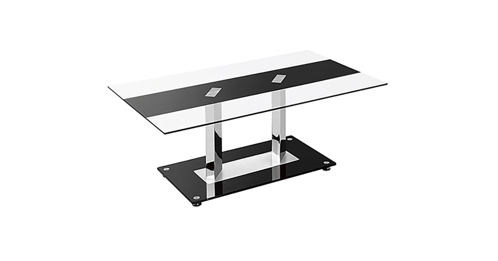 TABLE BASSE MAXENCE NOIR TRANSPARENT 120x60x45 cm