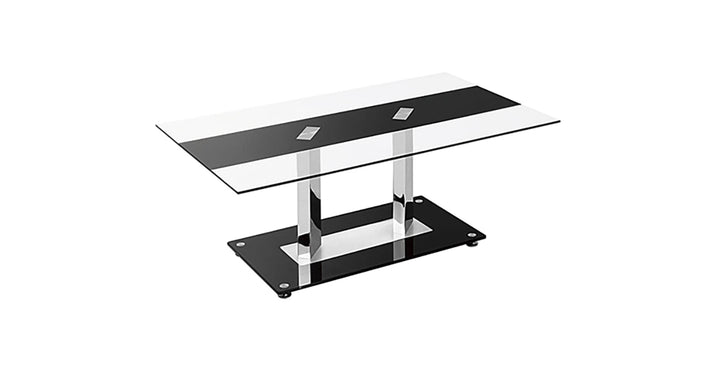 TABLE BASSE MAXENCE NOIR TRANSPARENT 120x60x45 cm