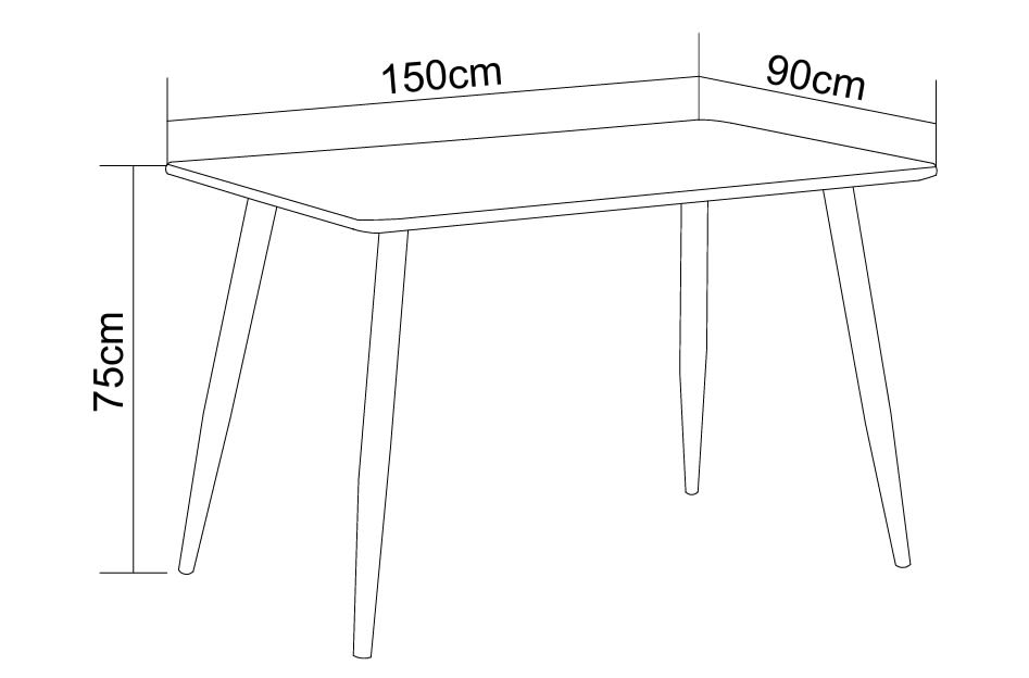 Table à manger AGNES bois effet marbré 150x90 cm