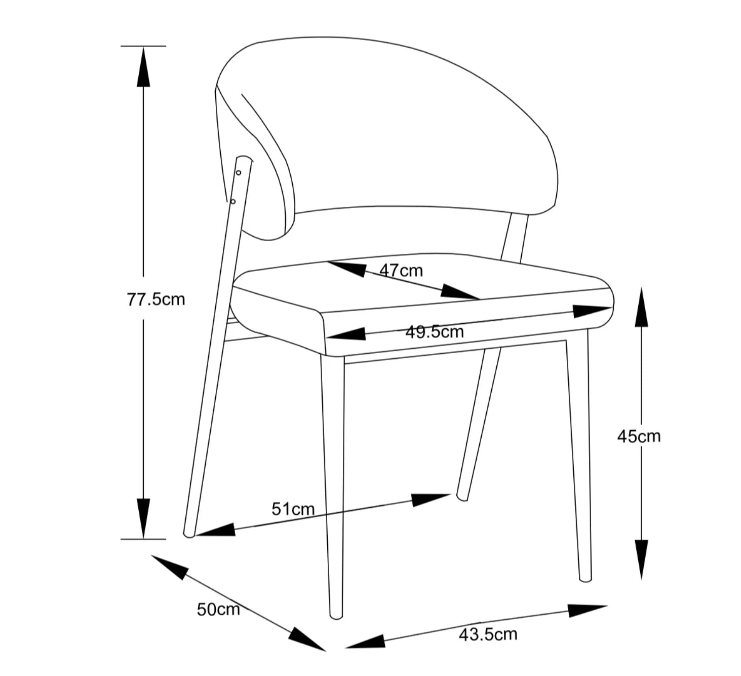 CHAISE ERM-LAMIA PIEDS METAL NOIR VELOURS ANTHRACITE
