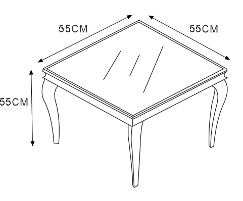 GUERIDON BAROQUE GOLD NOIR 50x50 cm