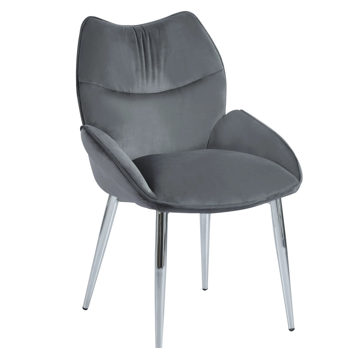 CHAISE ERM-LOHA PIED CHROME VELOURS ANTHRACITE