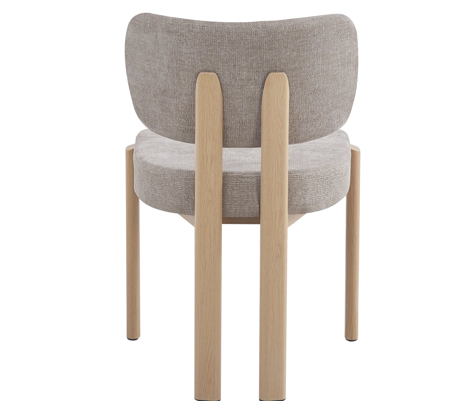 CHAISE ERM-BAGUETTE PIED EFFET BOIS TISSUS SERGE CHENILLE MOKA