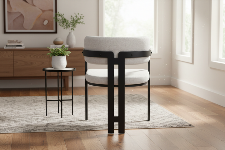 CHAISE ERM-MELLOW PIED METAL NOIR ASSISE TWEED LATTE