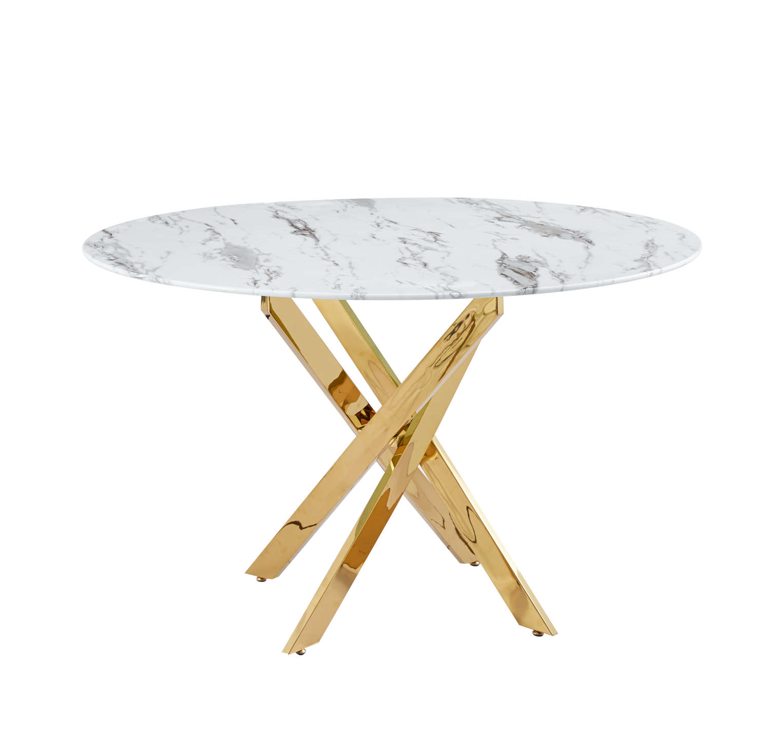 TABLE REPAS JESSICA GOLD MARBRE BLANC 100x75cm
