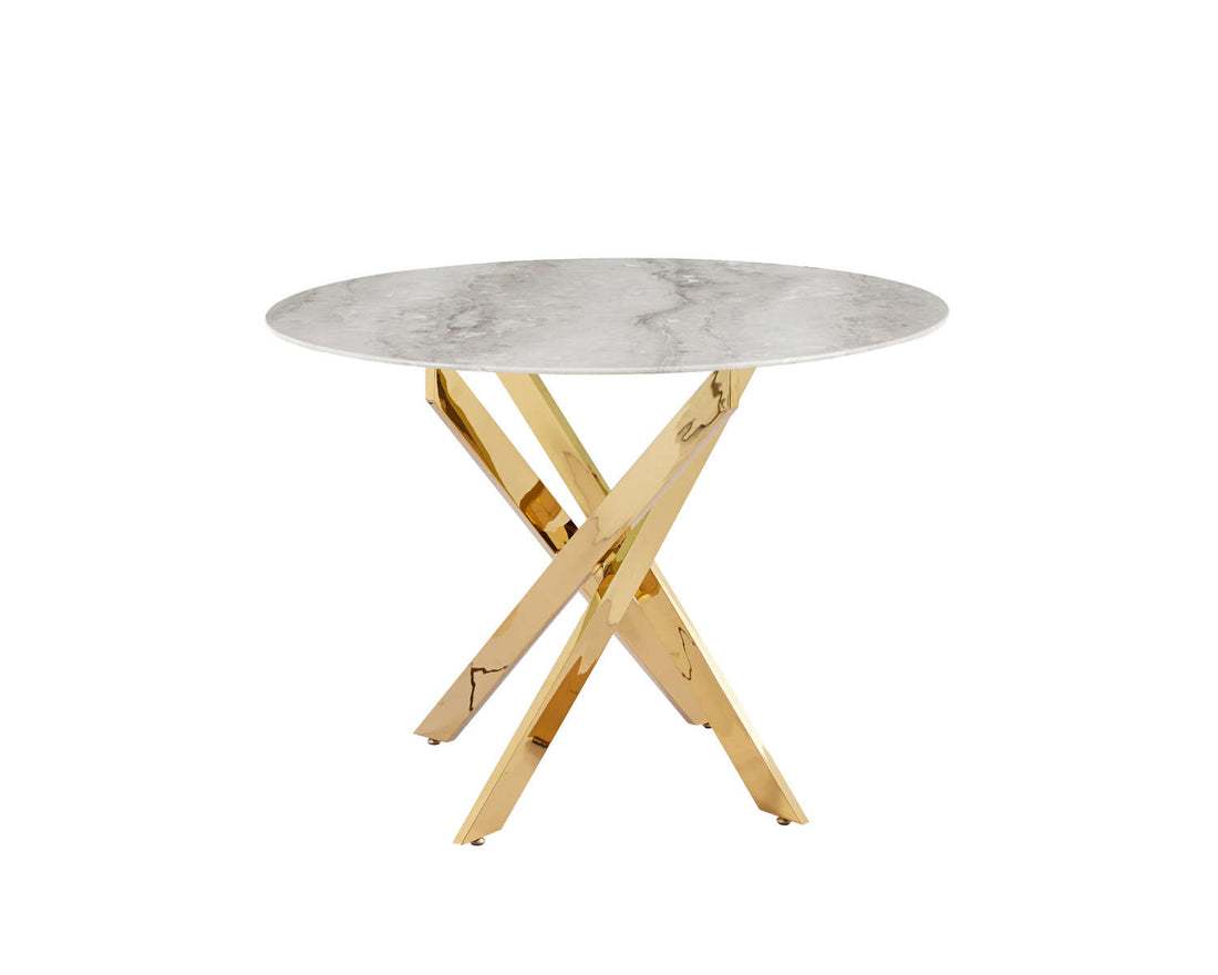 TABLE REPAS JESSICA GOLD MARBRE GREIGE 120x75cm