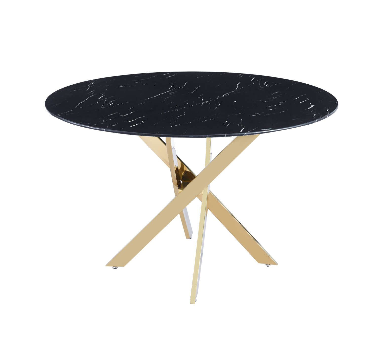 TABLE REPAS JESSICA GOLD MARBRE NOIR 120X75 cm