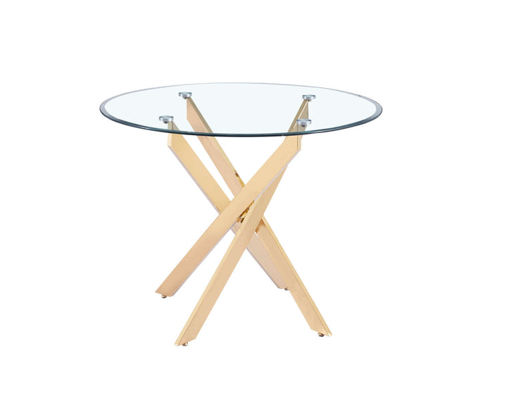 TABLE REPAS JESSICA GOLD TRANSPARENT 100x75cm