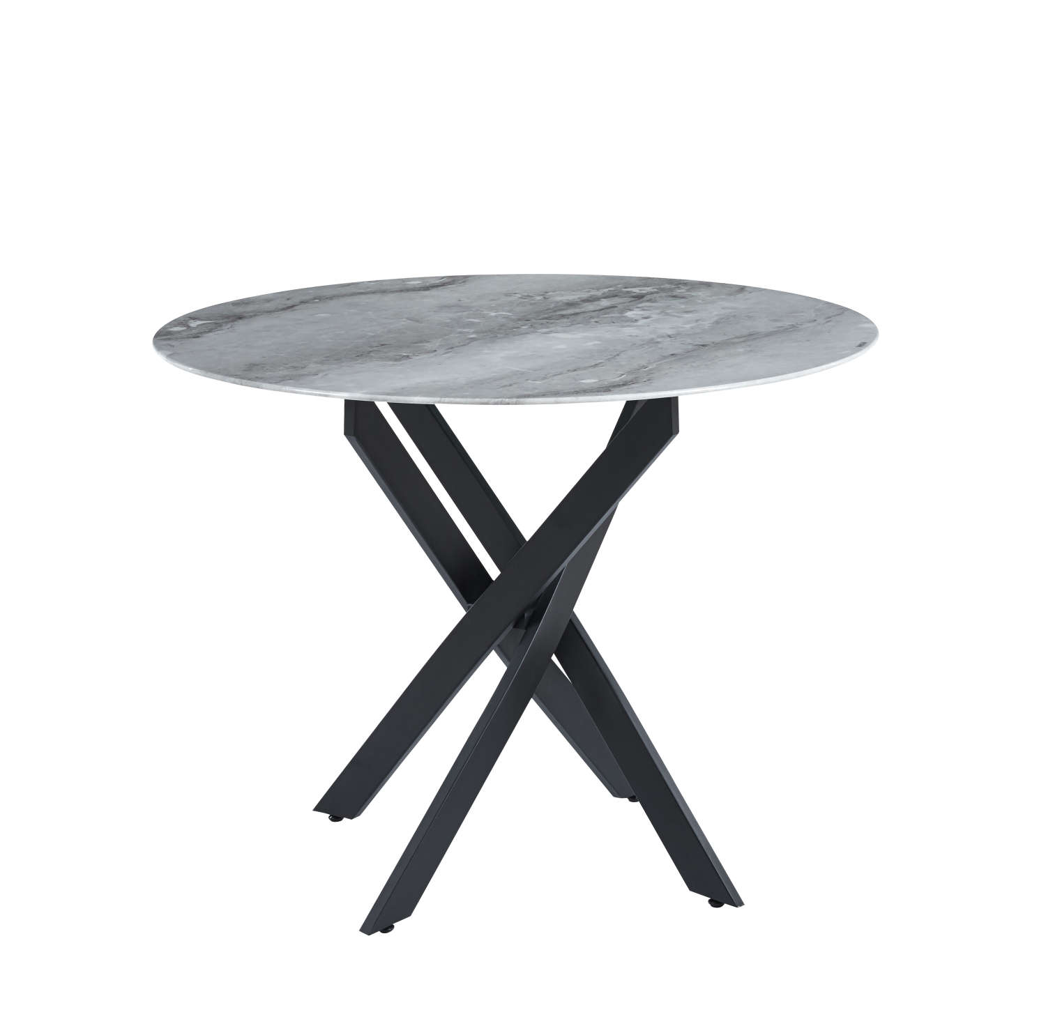 TABLE REPAS JESSICA METAL NOIR MARBRE GREIGE 100x75cm