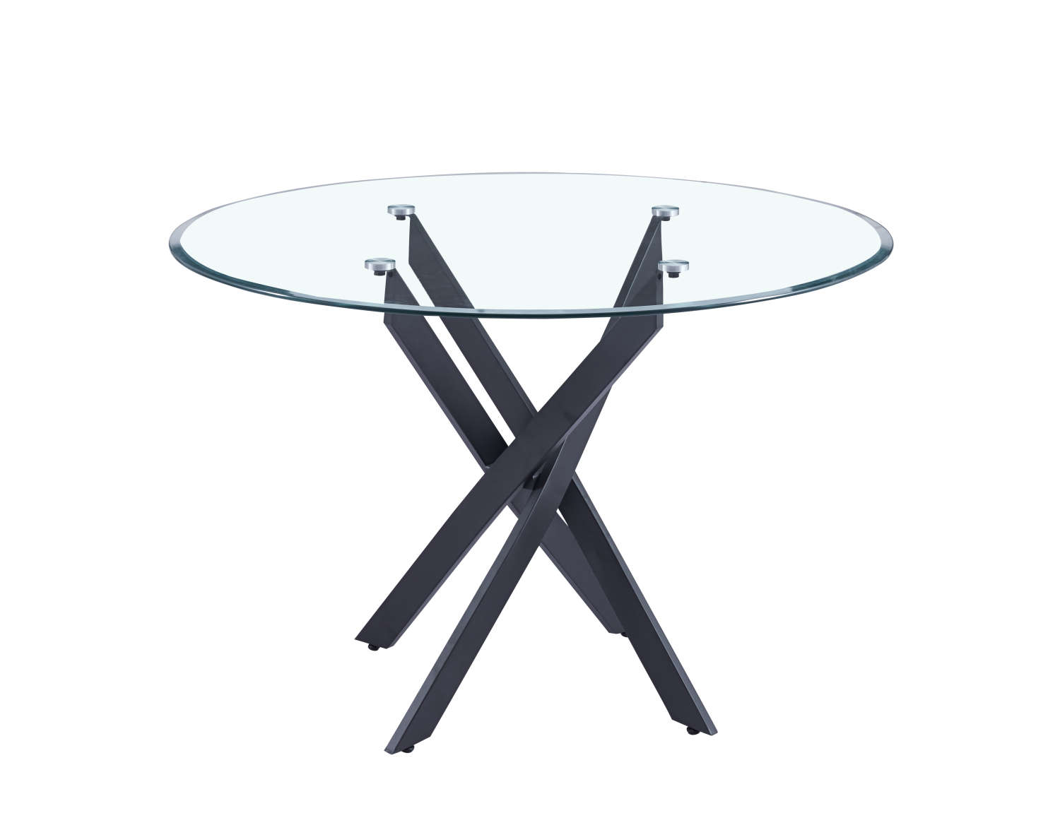 TABLE REPAS JESSICA METAL NOIR PLATEAU TRANSPARENT XXL 120 x 75