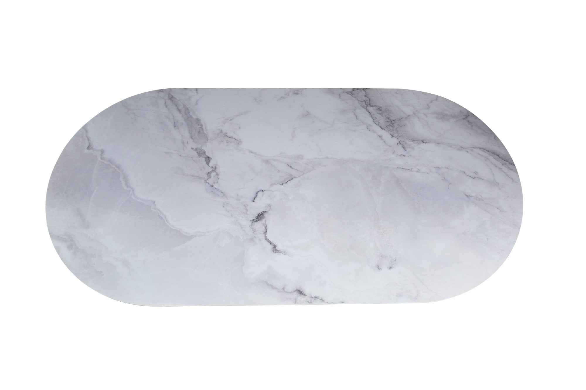 Table à manger ANNA plateau en céramique marbré gris L 180 cm