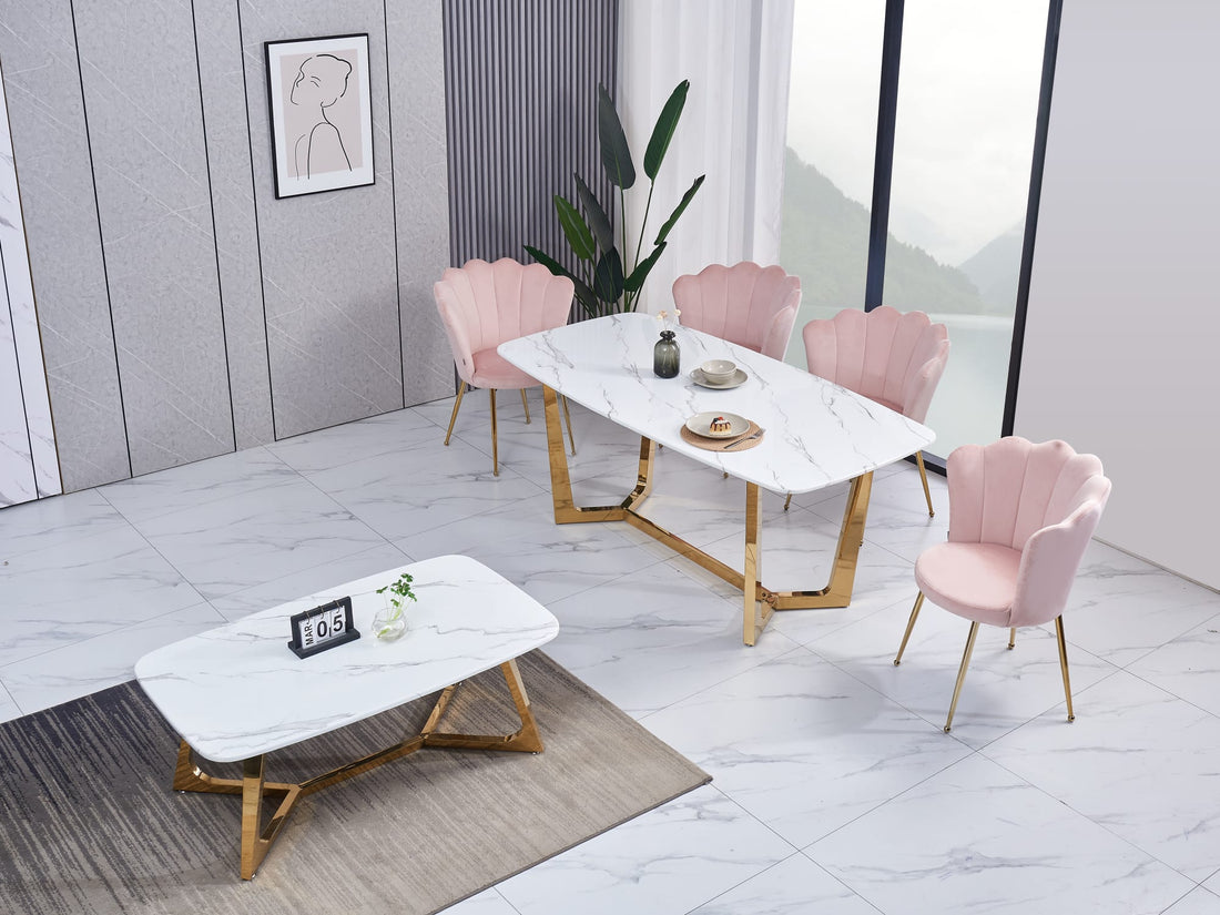 TABLE BASSE GOSSIP GOLD MARBRE BLANC 120x70 cm