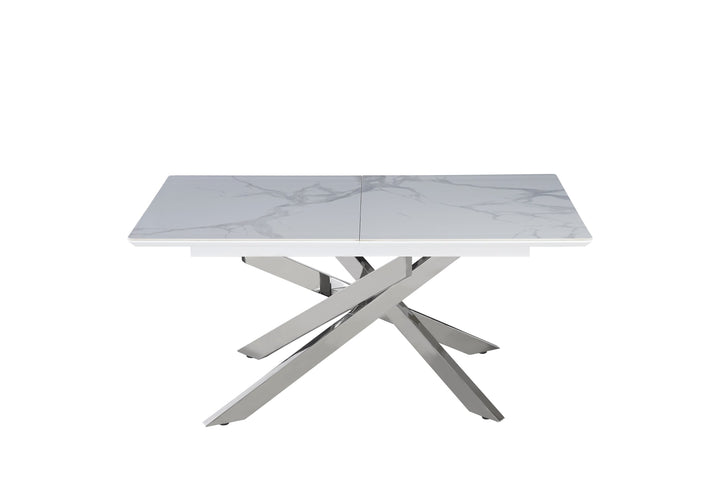 Table extensible AGATHE Chrome plateau Céramique