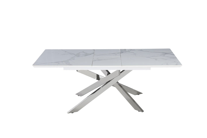 Table extensible AGATHE Chrome plateau Céramique