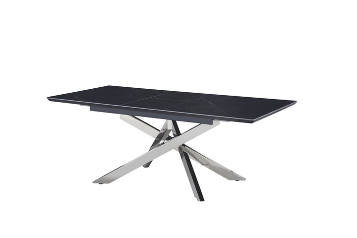 Table extensible AGATHE Chrome plateau Céramique