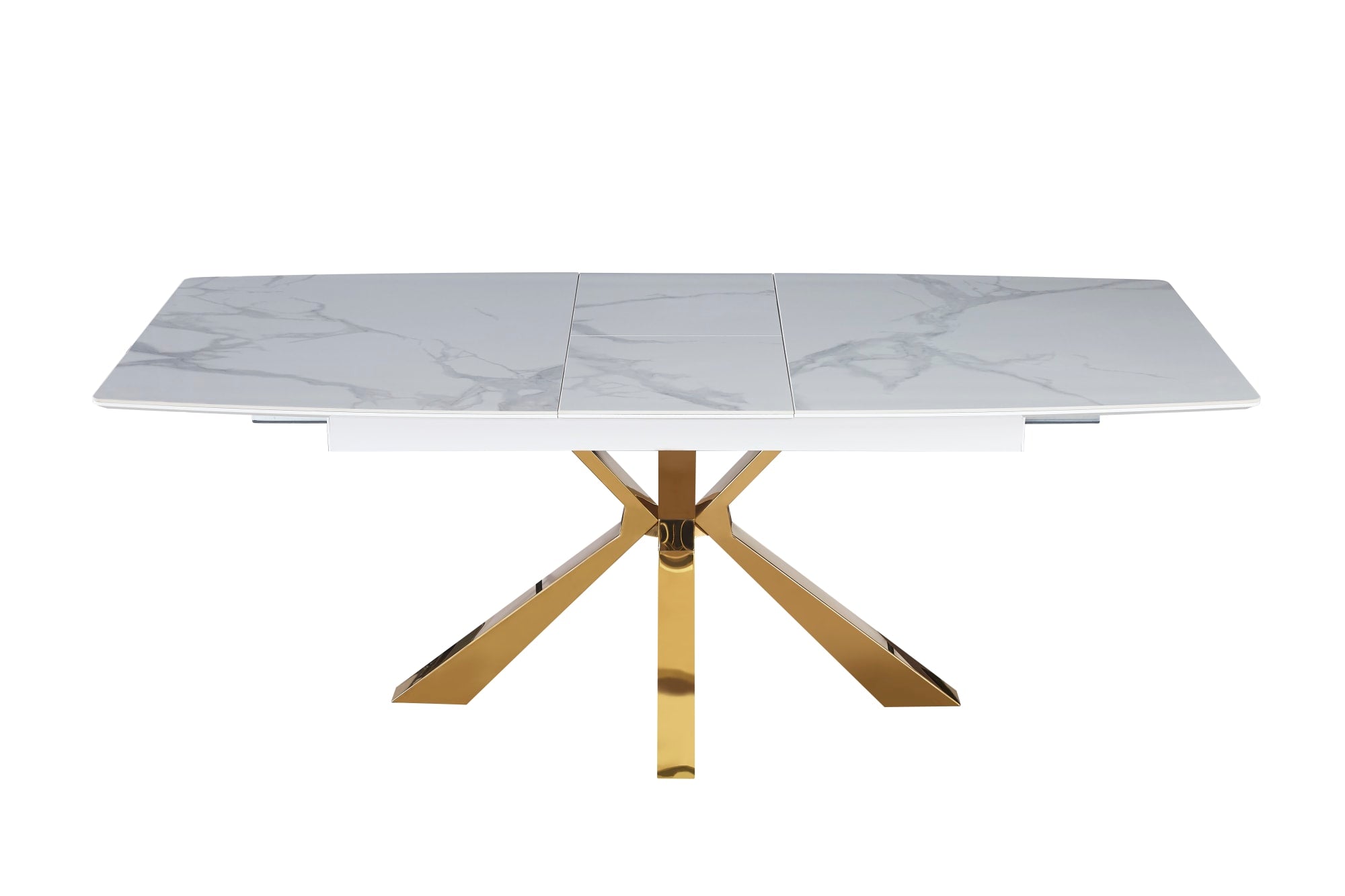 Table extensible BIANCA Gold plateau Céramique