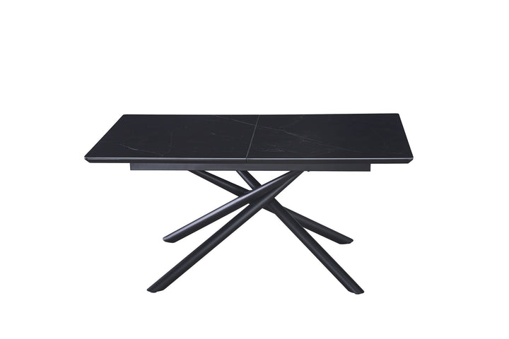 Table extensible ZEPHIR métal noir plateau Céramique Marbré noir