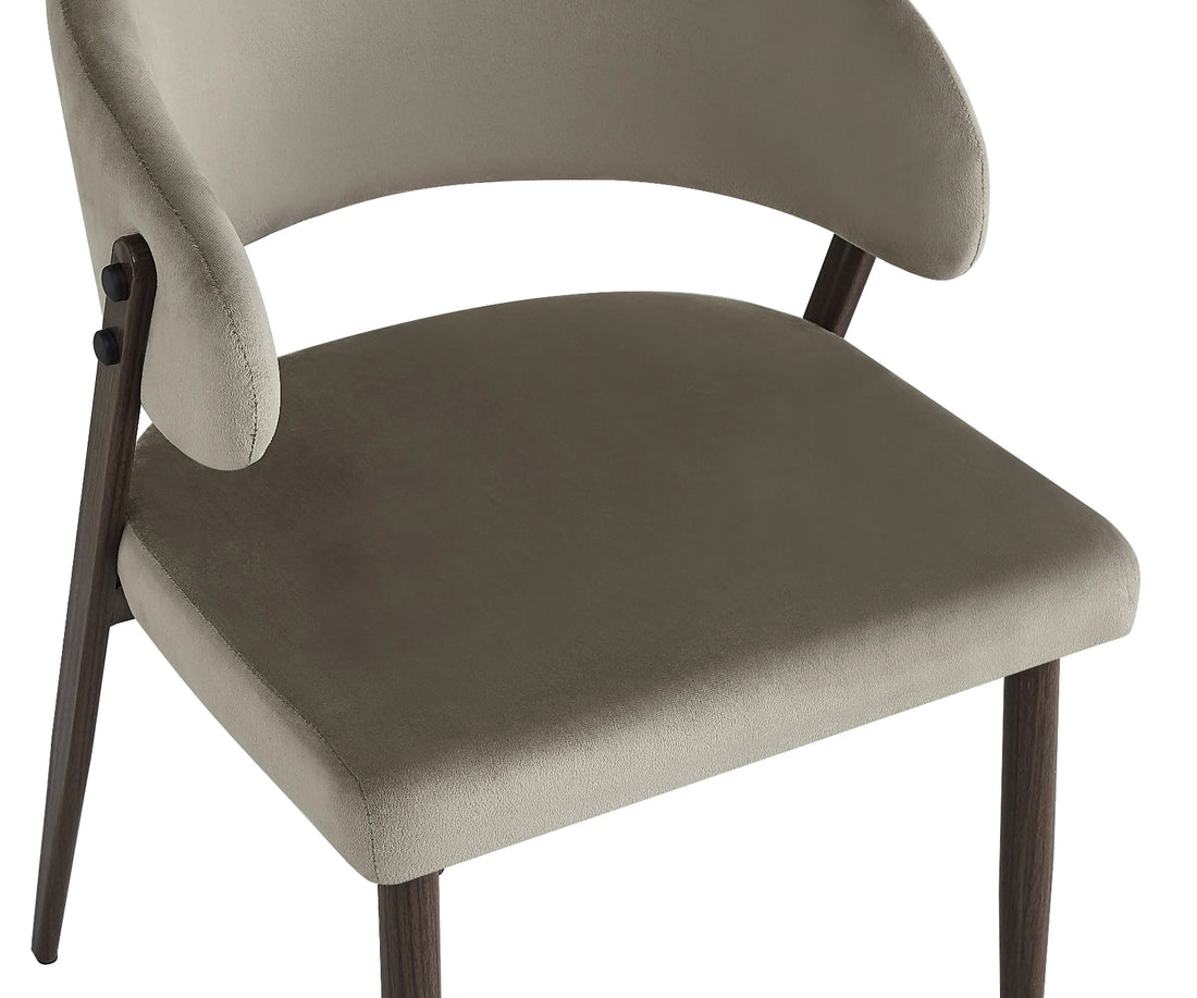 CHAISE ERM-LAMIA PIEDS NOYER VELOURS TAUPE