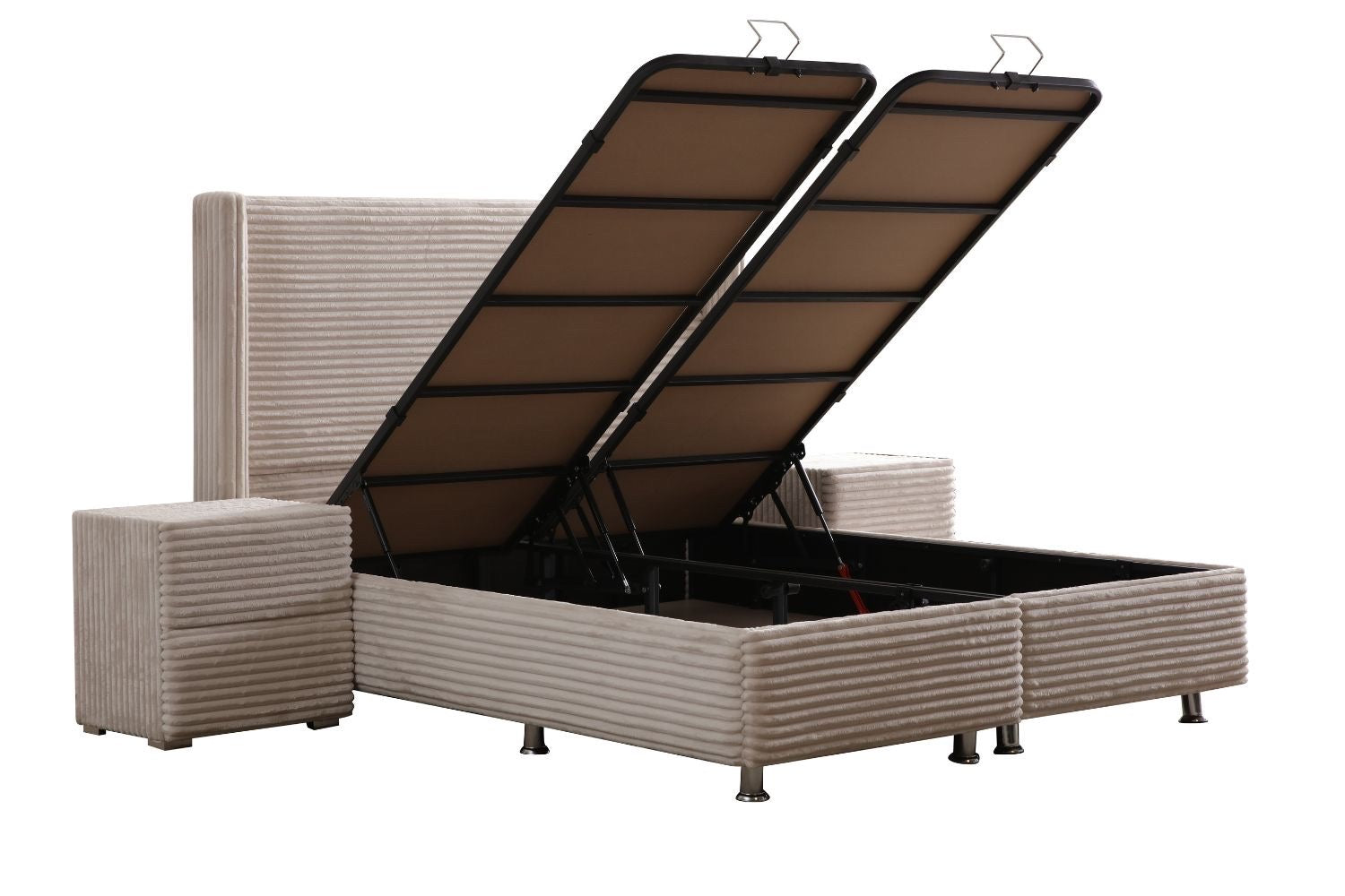 Lit Coffre Clara 160x200 Cotelé