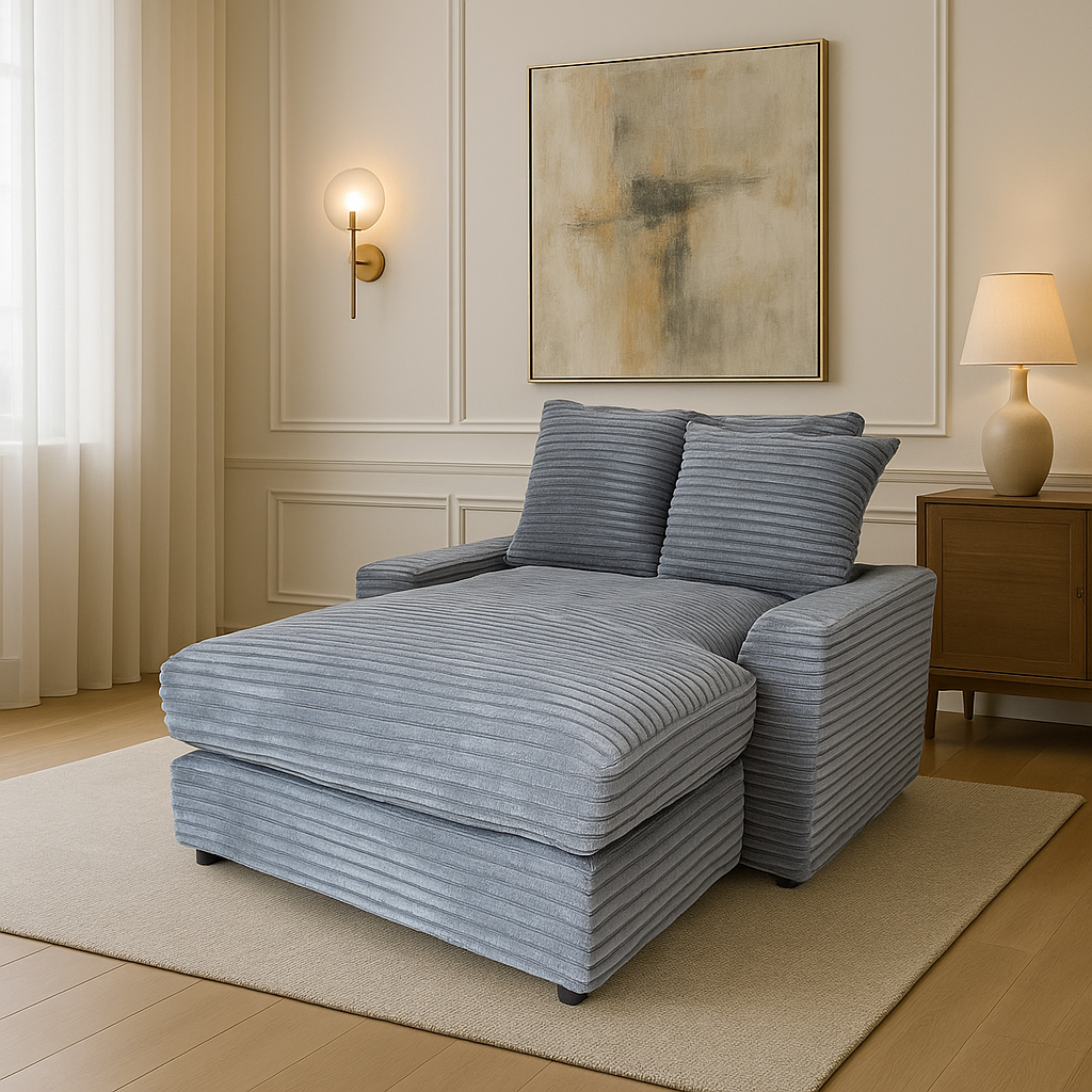 Canapé ERM-Celia en tissu côtelé anthracite