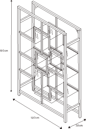 Bibliothèque étagère RICHMONT 100x30x180 cm