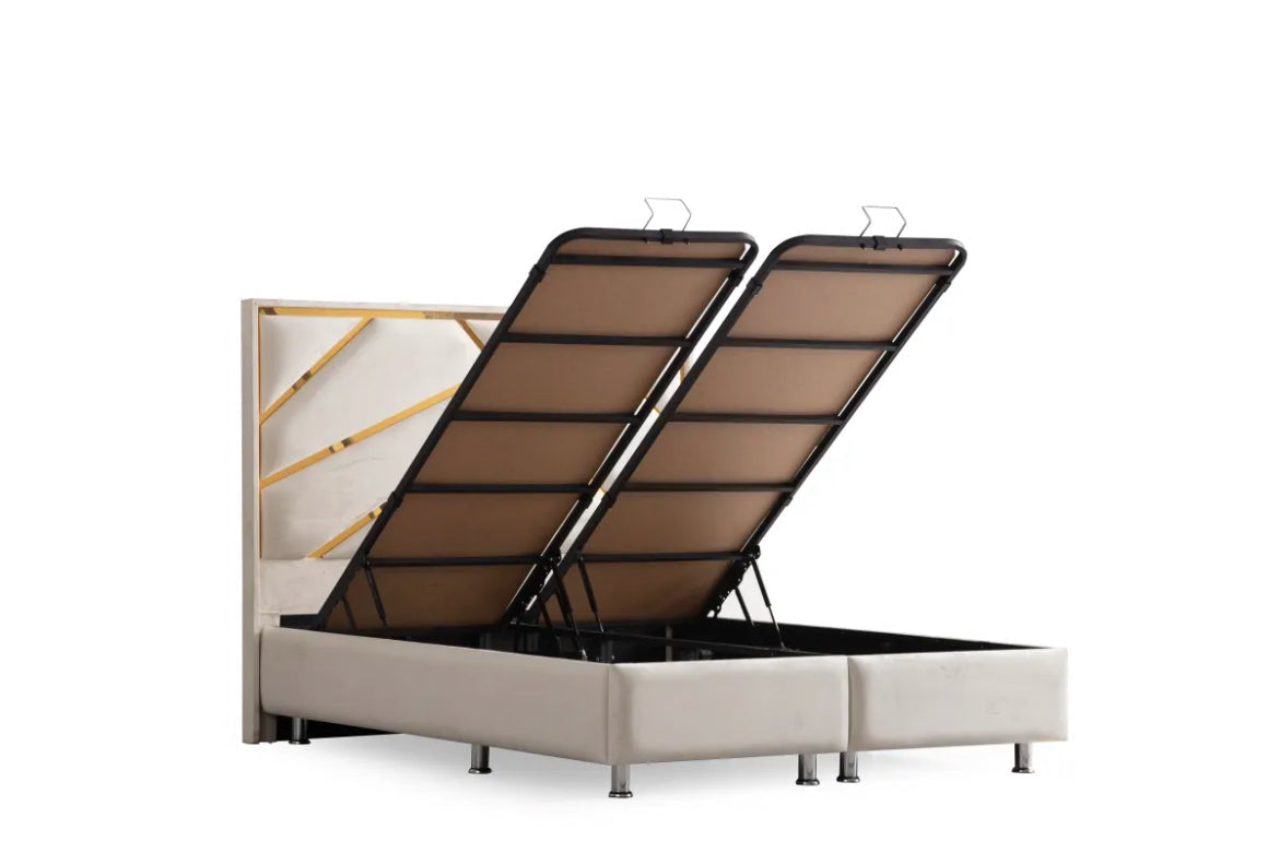 Lit coffre parma blanc cassé-SAN