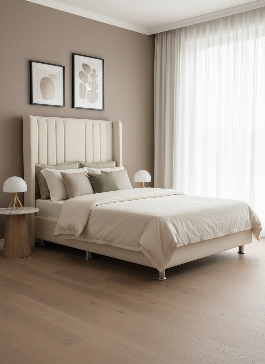 Lit coffre alma blanc cassé-SAN